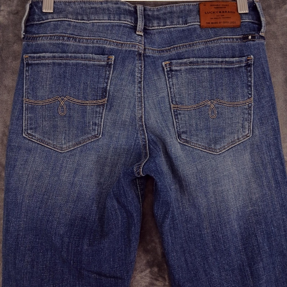 Lucky Brand Jeans Womens 6/28 Blue Lolita Crop Distressed Raw Hem Skinny Ankle - Picture 7 of 11
